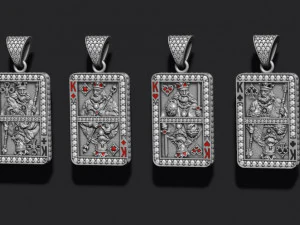 Playing cards kings pack set 3D Print Model
