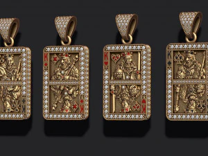 Playing cards kings pack set 3D Print Model