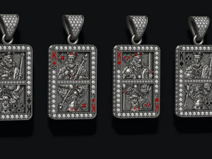 Playing cards kings pack set 3D Print Model