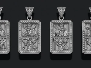 Playing cards kings pack set 3D Print Model