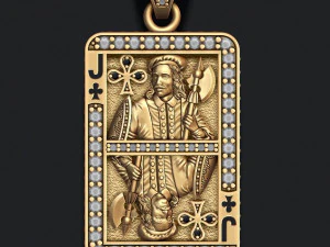 Club jack playing card pendant 3D Print Model