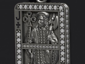 Club jack playing card pendant Modèles 3D en vedette
