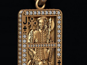 Club jack playing card pendant Modèles 3D en vedette