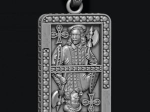 Club jack playing card pendant Modèles 3D en vedette