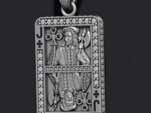 Club jack playing card pendant Modèles 3D en vedette