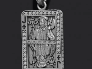 Club jack playing card pendant 3D Print Model