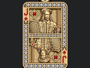 Diamonds jack playing card pendant 3D Print Model