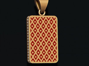 Diamonds jack playing card pendant 3Dプリントモデル