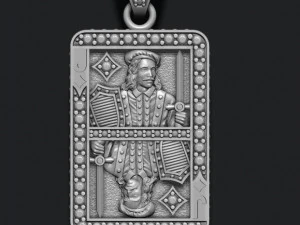 Diamonds jack playing card pendant 3D Print Model