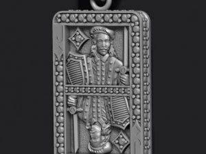 Diamonds jack playing card pendant 3D Print Model