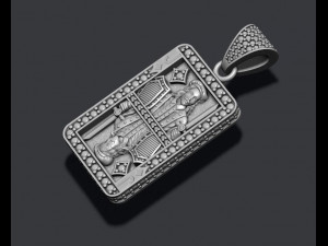 Diamonds jack playing card pendant 3Dプリントモデル