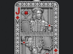 Diamonds jack playing card pendant 3Dプリントモデル