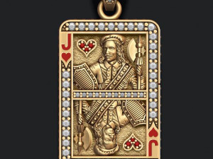 Heart jack playing card pendant 3D प्रिंट मॉडल