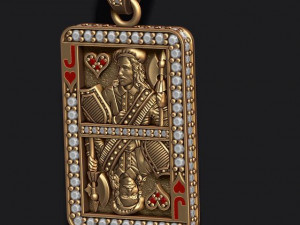 Heart jack playing card pendant 3D प्रिंट मॉडल