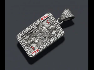 Heart jack playing card pendant 3D Print Model