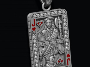 Heart jack playing card pendant 3D प्रिंट मॉडल