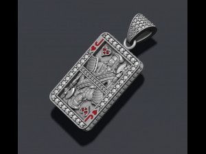 Heart jack playing card pendant 3D प्रिंट मॉडल