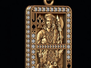 Spade jack playing card pendant 3D-printmodel