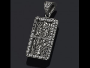 Spade jack playing card pendant 3D-printmodel