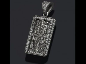 Spade jack playing card pendant 3D Print Model