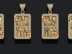 Playing cards jack pack set 3D Print Model