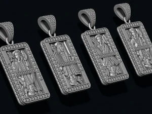 Playing cards jack pack set 3D Print Model