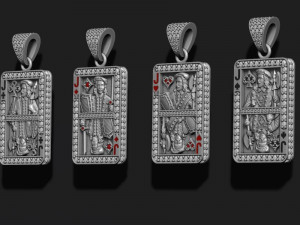 Playing cards jack pack set 3D प्रिंट मॉडल