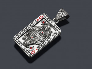 Diamonds queen playing card pendant 3D Baskı Modeli