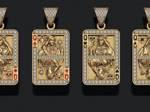 Playing cards queen pack set 3Dプリントモデル