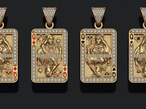 Playing cards queen pack set 3D Print Model