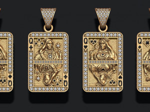 Playing cards queen pack set 3D Принт Модель