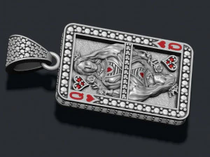 Playing cards queen pack set 3D Print Model