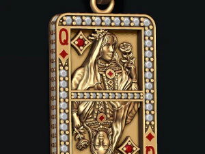 Playing cards queen pack set 3D Print Model