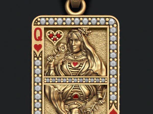 Playing cards queen pack set 3D Print Model