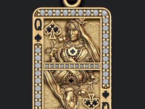 Playing cards queen pack set 3D Print Model