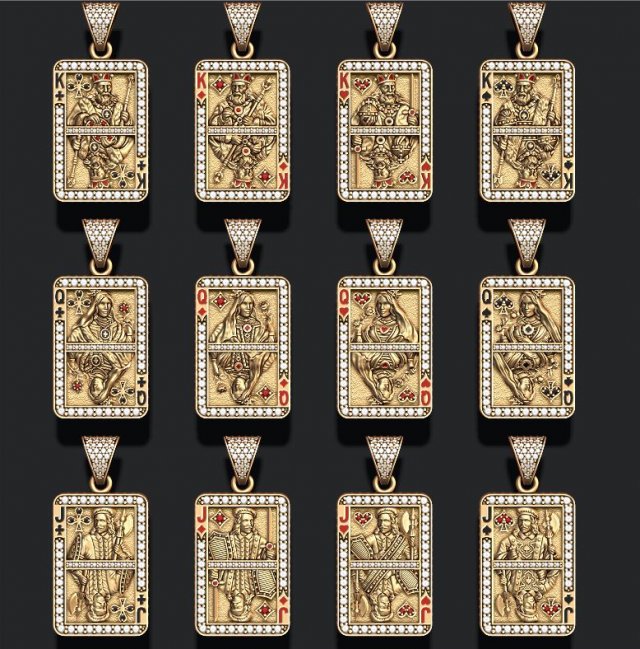 Playing cards pack set Modèles 3D en vedette .c4d .max .obj .3ds .fbx .stl .blend 