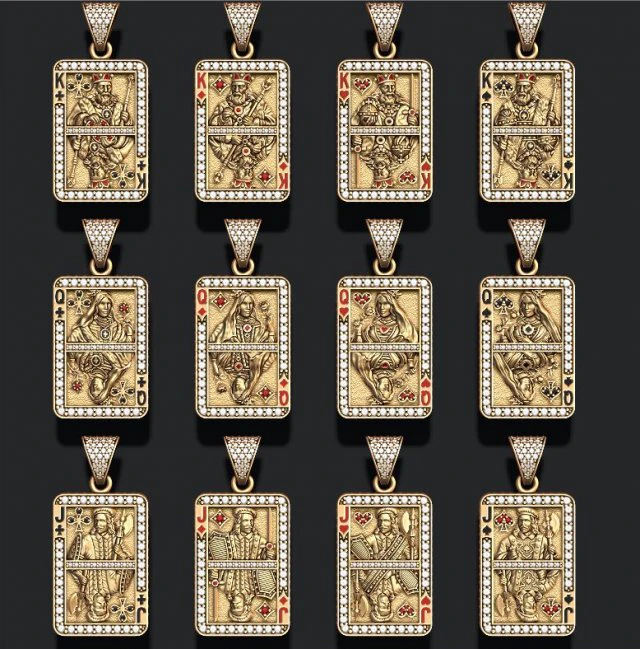 Playing cards pack set 3D Print Model .c4d .max .obj .3ds .fbx .stl .blend 