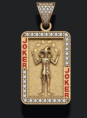 Joker pendant 3D Print Model .c4d .max .obj .3ds .fbx .stl .blend 