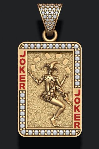 Joker playing card pendant Modello di stampa 3D .c4d .max .obj .3ds .fbx .stl .blend 