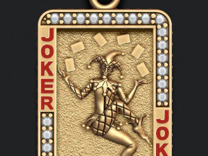 조커 카드 놀이 펜던트 3D 프린트 모델