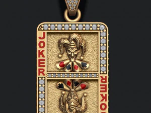 조커 카드 놀이 펜던트 3D 프린트 모델