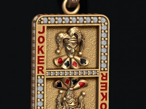 Joker playing card pendant 3D 프린트 모델