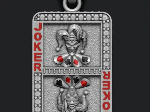Joker playing card pendant 3D Print Model