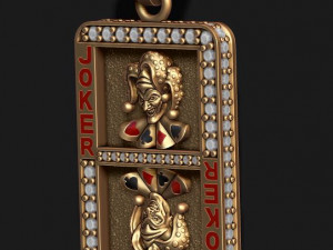 Joker playing card pendant 3D 프린트 모델