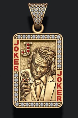 Joker playing card pendant 3D Baskı Modeli .c4d .max .obj .3ds .fbx .stl .blend 