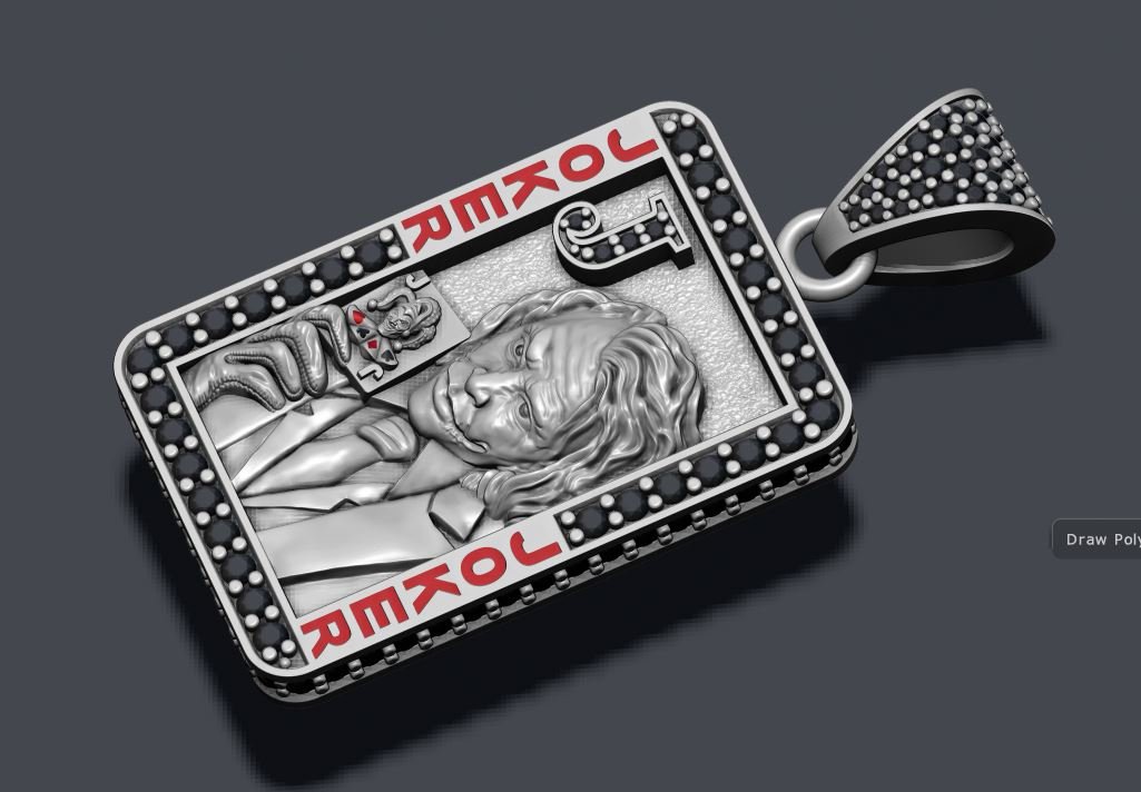 joker playing card pendant 3D Print Model in Pendants 3DExport