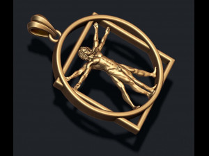 Vitruvian man pendant Modelo de Impressão 3D