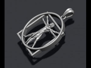 Vitruvian man pendant Modelo de Impressão 3D