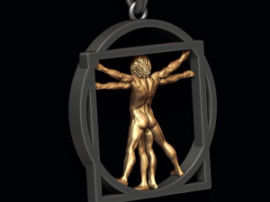 Vitruvian man pendant Modelo de Impressão 3D