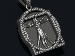 Vitruvian man pendant basrelief 3D Print Model
